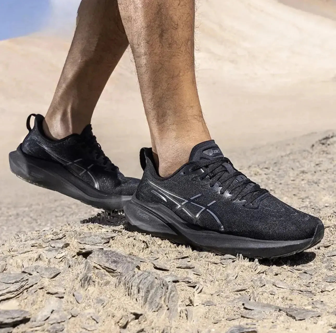 ASICS Comfortable Stable Lightweight Shock-absorbing Breathable Support Training Long-distance Running Shoes for Men Black - Chicchar Fashion