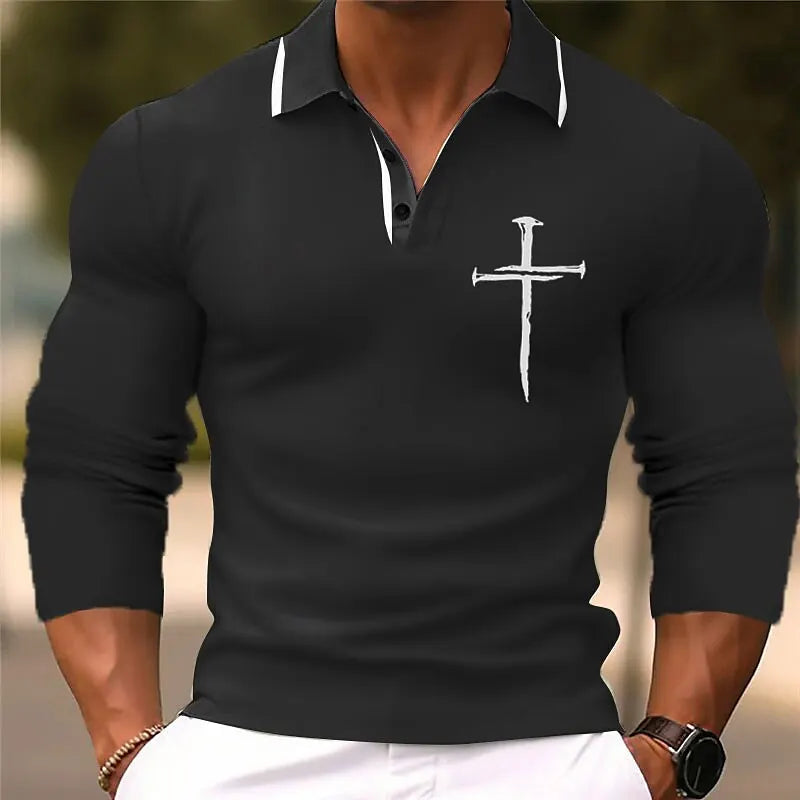 Men's 3D Print Polyester Polo