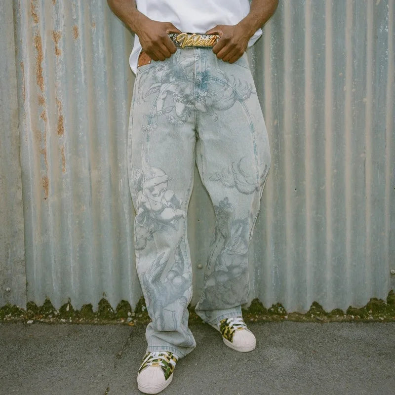 Y2K Denim Baggy Straight Jeans