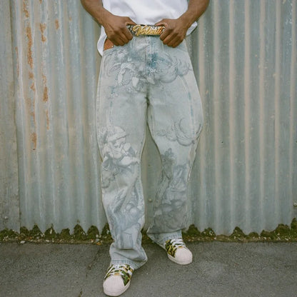 Y2K Denim Baggy Straight Jeans