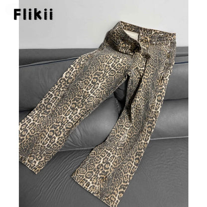 Flikii Urban Wild: Vintage Leopard High-Waist Jeans