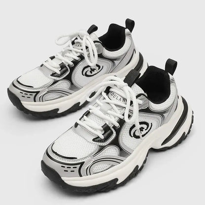 Men's Shoes 2025 New Summer Mesh Breathable Thick-Soled Height-Increasing Versatile Couple Casual Sports Dad Shoes - Chicchar Fashion