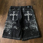 Y2K Embroidered Baggy Shorts