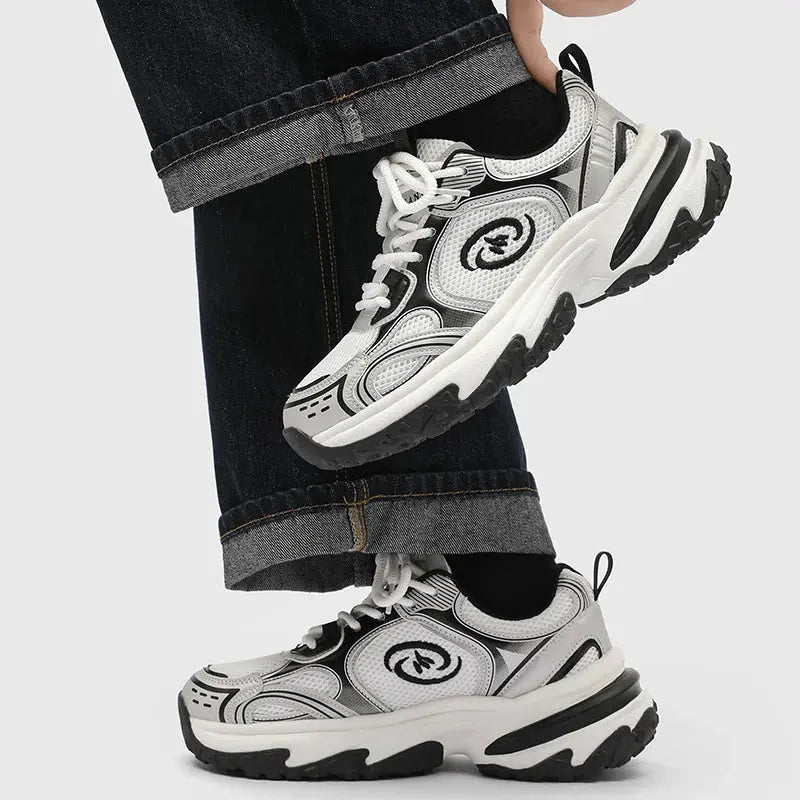 Men's Shoes 2025 New Summer Mesh Breathable Thick-Soled Height-Increasing Versatile Couple Casual Sports Dad Shoes - Chicchar Fashion