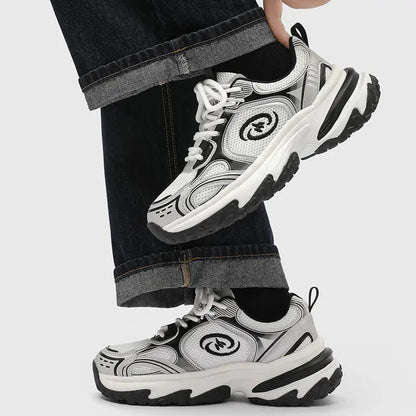 Men's Shoes 2025 New Summer Mesh Breathable Thick-Soled Height-Increasing Versatile Couple Casual Sports Dad Shoes - Chicchar Fashion