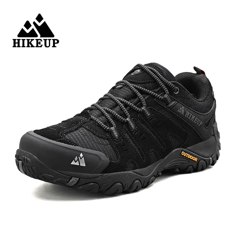 HIKEUP Men's Hiking Shoes Suede Leather Outdoor Shoes Wear-resistant Men Trekking Walking Hunting Tactical Sneakers - Chicchar Fashion