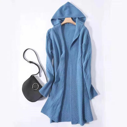 Hooded Knit Long Cardigan Chicchar Fashion