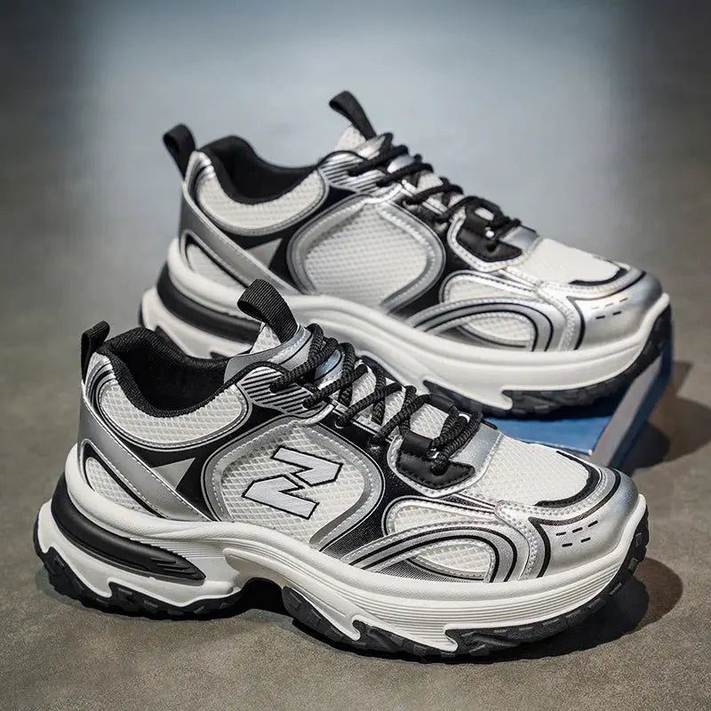 Men Sports Shoes Fashion Mesh Breathable Thick Soled Casual Sports Shoes 2025 New Flat Comfortable Running Shoes for Men - Chicchar Fashion