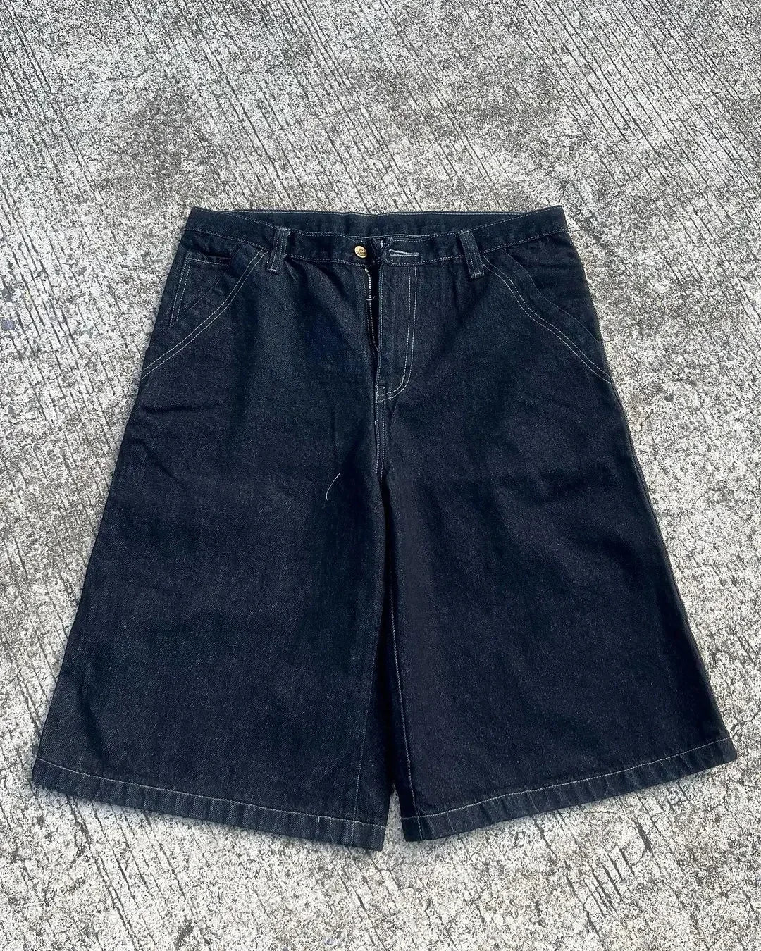 Loose Embroidered Denim Shorts