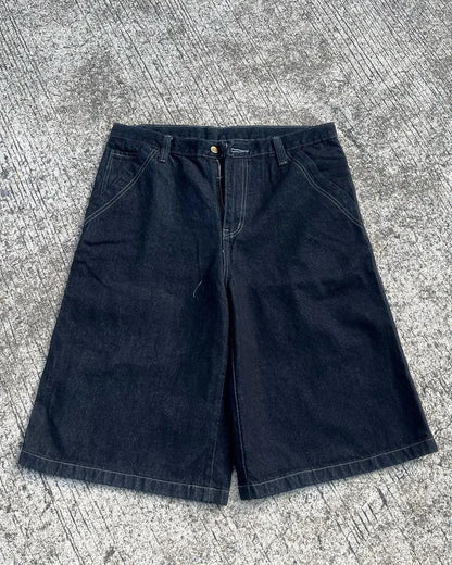 Loose Embroidered Denim Shorts