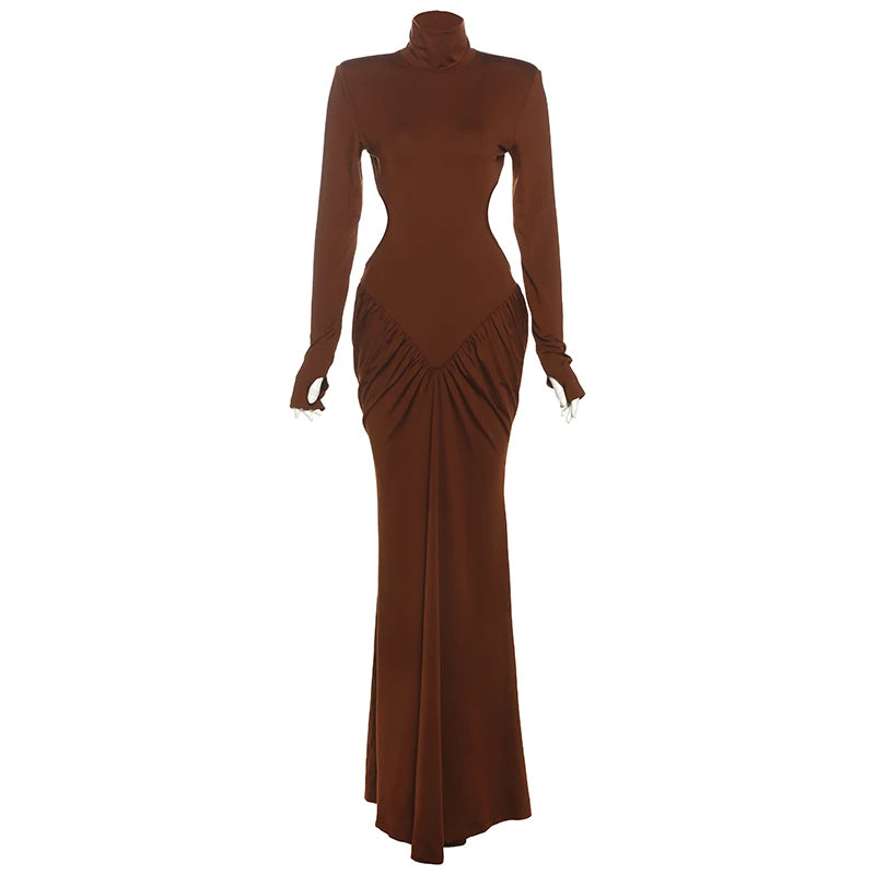 Backless Ruched Maxi Dress