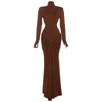 Backless Ruched Maxi Dress