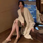 white Long Cardigan for women 2025 new winter clothes Knitted fluffy long sleeve Cashmere sweater coat korean style warm vintage Chicchar Fashion