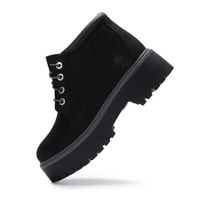 Timberland Mid-Top Boots for Women, Thick-Soled Height-Increasing Boots, Outdoor Sports Hiking Shoes A5Ren015 Chicchar Fashion