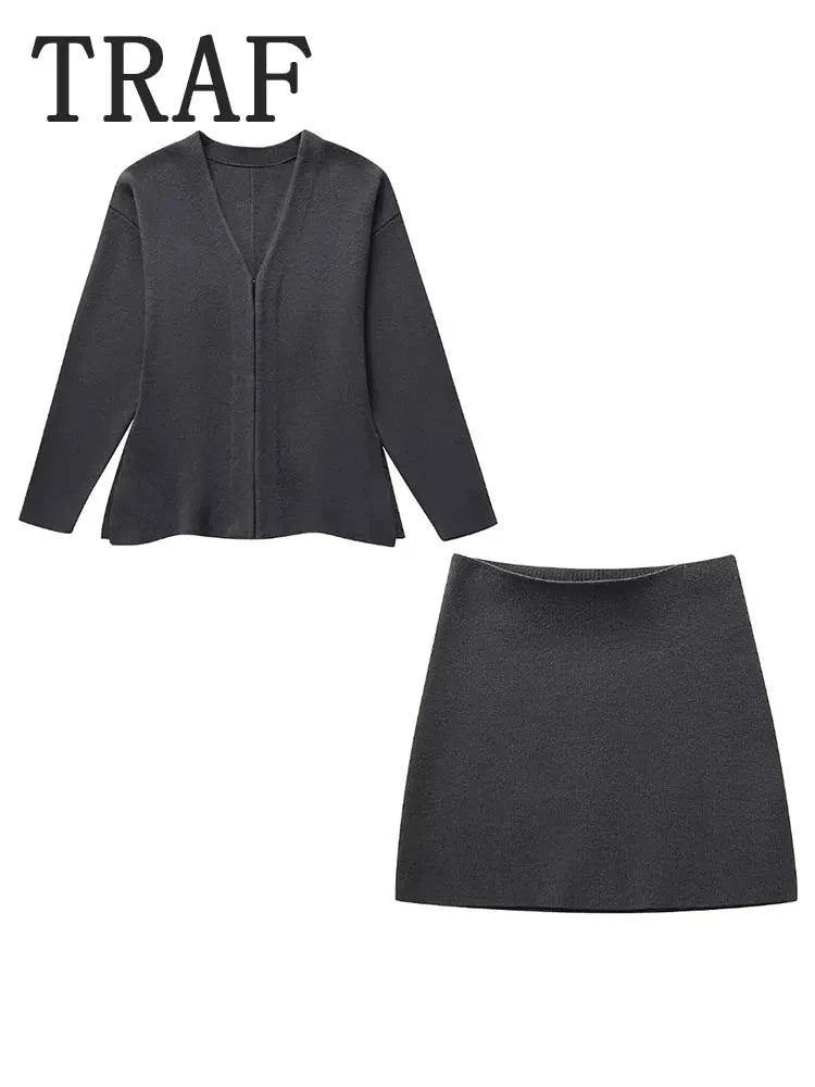 Knit Two-Piece Skirt Set