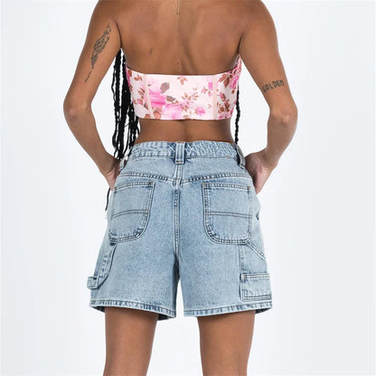 Women's High-Waist Denim Carpenter