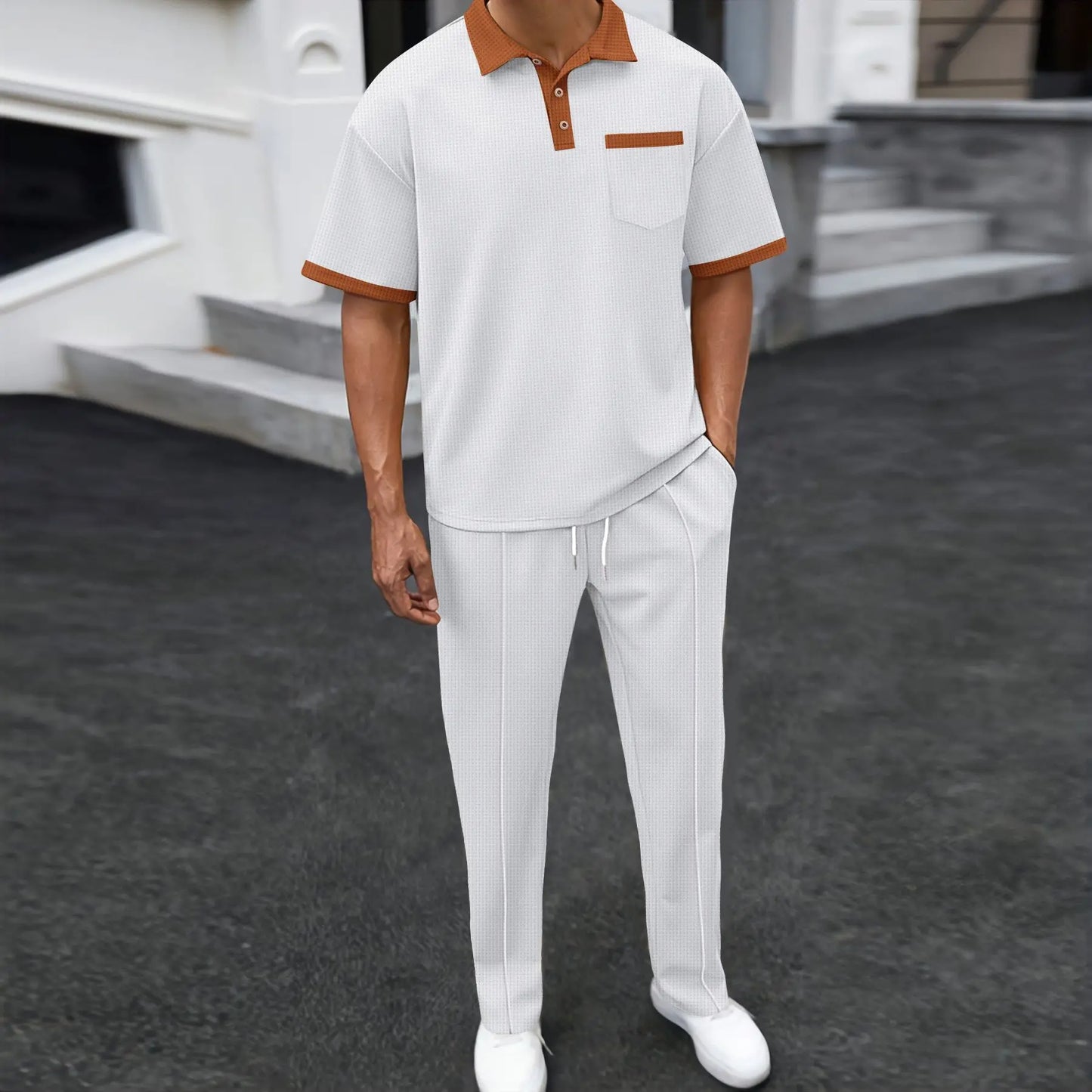 Men's Polyester Colorblock Set