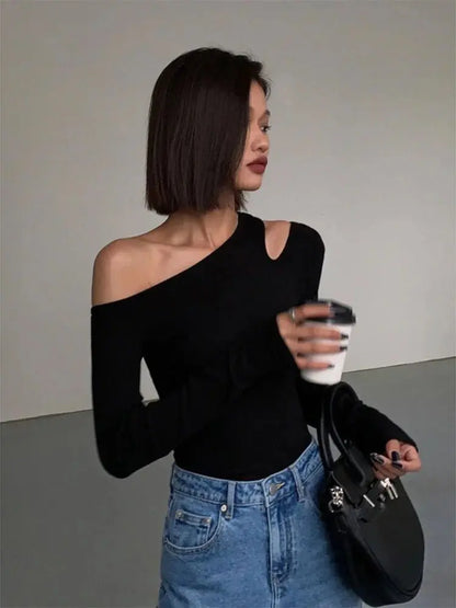 Chic Off-Shoulder Crop Top - Chicchar Fashion