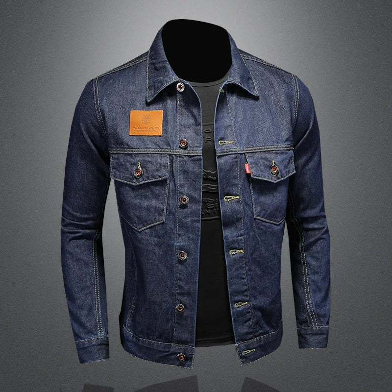 Men's Dark Blue Denim Coat