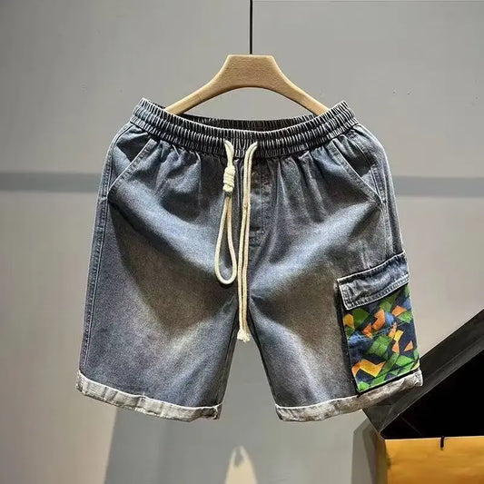 Denim Pinch Shorts Polyester