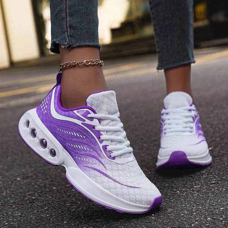 Spring and Autumn New Air cushioned Women's Shoes Mesh Breathable and Lightweight Sneaker Fashionable Casual Running Footwear - Chicchar Fashion