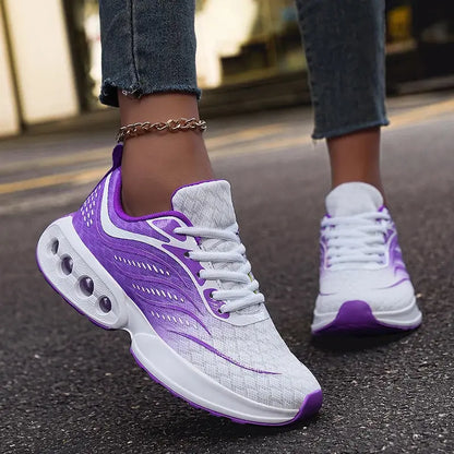 Spring and Autumn New Air cushioned Women's Shoes Mesh Breathable and Lightweight Sneaker Fashionable Casual Running Footwear - Chicchar Fashion