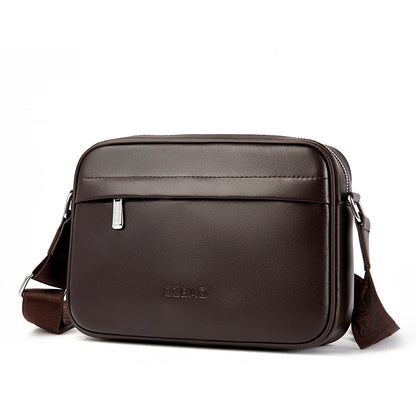 Cowhide genuine leather solid color square men's shoulder bag crossbody bag designer luxury bag messenger bag - Chicchar Fashion