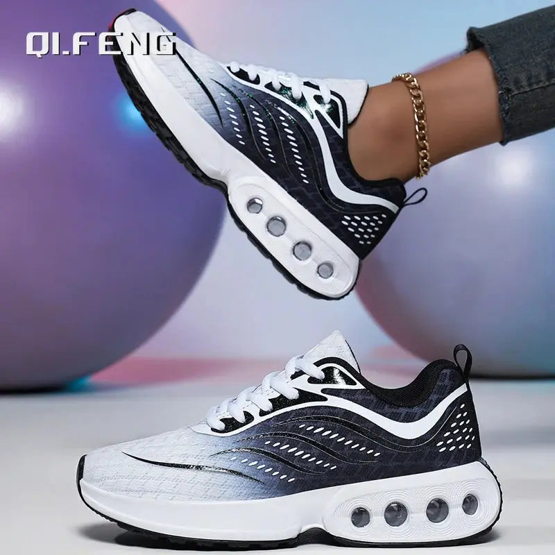 Spring and Autumn New Air cushioned Women's Shoes Mesh Breathable and Lightweight Sneaker Fashionable Casual Running Footwear - Chicchar Fashion