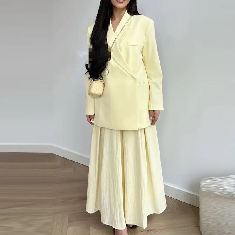 Loose Polyester Blazer Set