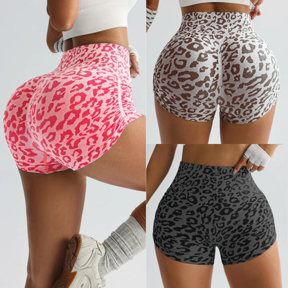 High Waist Leopard Yoga Shorts
