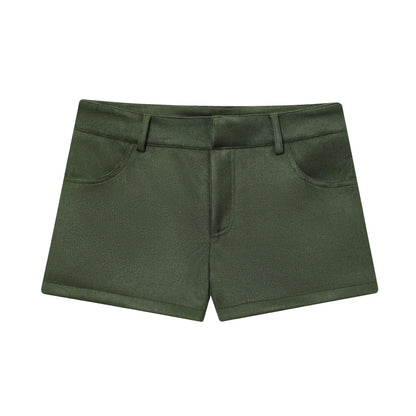 Faux Suede Blazer Shorts Set