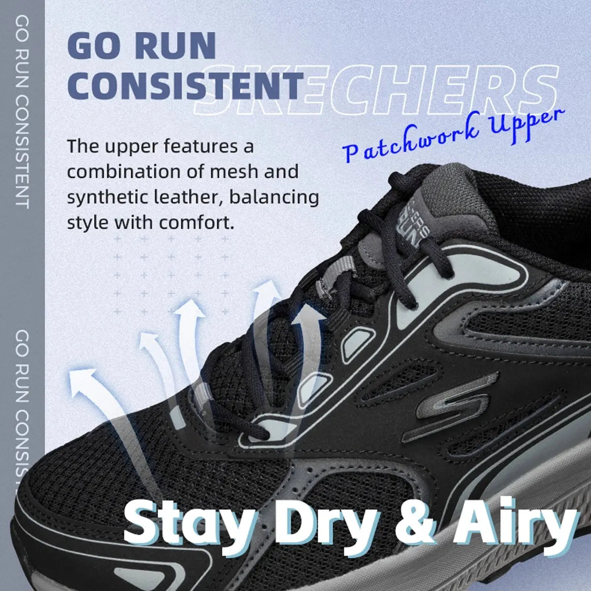 Skechers Running Shoes Soft-Soled Mesh Men's Shoes Outdoor Running Shoes 220034-Bkgy - Chicchar Fashion