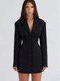 Notched Collar Blazer Dress