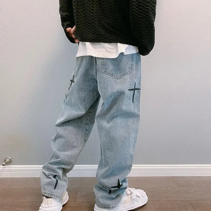 Wide Leg Denim Cargo Jeans