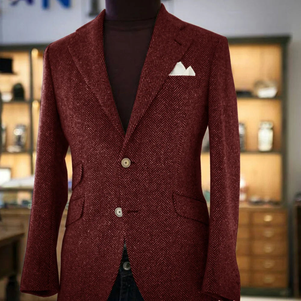 Herringbone Slim Fit Blazer
