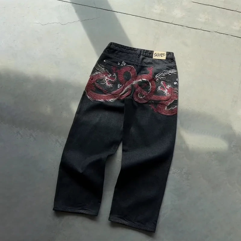 Y2K Embroidered Denim Jeans