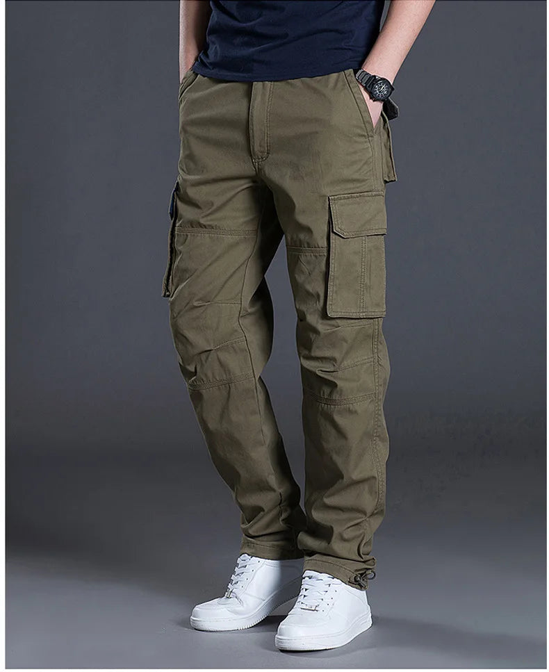 Cotton Cargo Pants Men's Loose