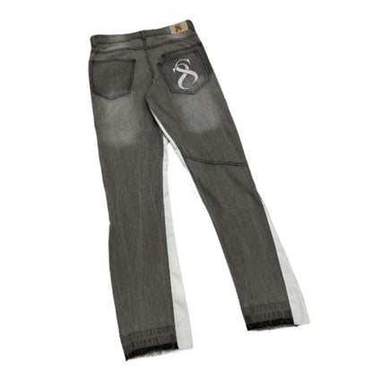 Y2K Flared Spliced Denim