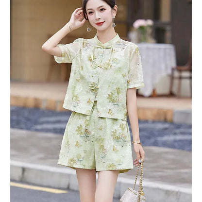 Pink Cotton Blend Hanfu Set