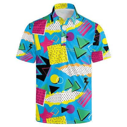 Men's 3D Print Hawaiian Polo Chicchar Fashion