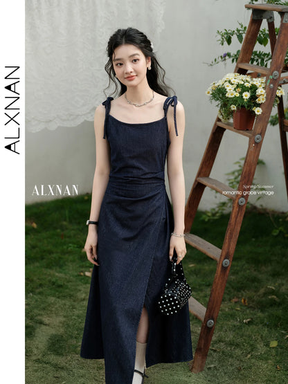 ALXNAN Cotton Denim Dress