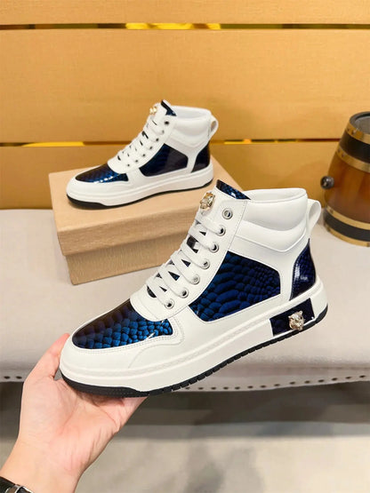 Stylish Leather High-Tops - Chicchar Fashion