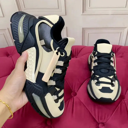 Fashion Sneakers Men Women Neutral Comfort Breathable Round Toe Flats Patchwork Thick Sole Outdoor Sports Casual Walking Shoes - Chicchar Fashion