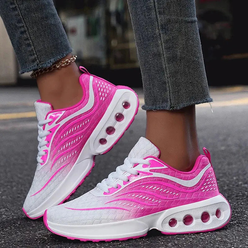 Spring and Autumn New Air cushioned Women's Shoes Mesh Breathable and Lightweight Sneaker Fashionable Casual Running Footwear - Chicchar Fashion