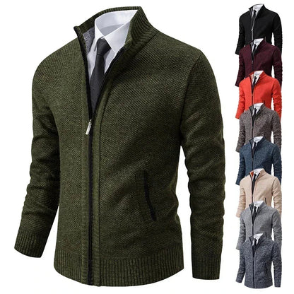 Stand Collar Fleece Cardigan Chicchar Fashion