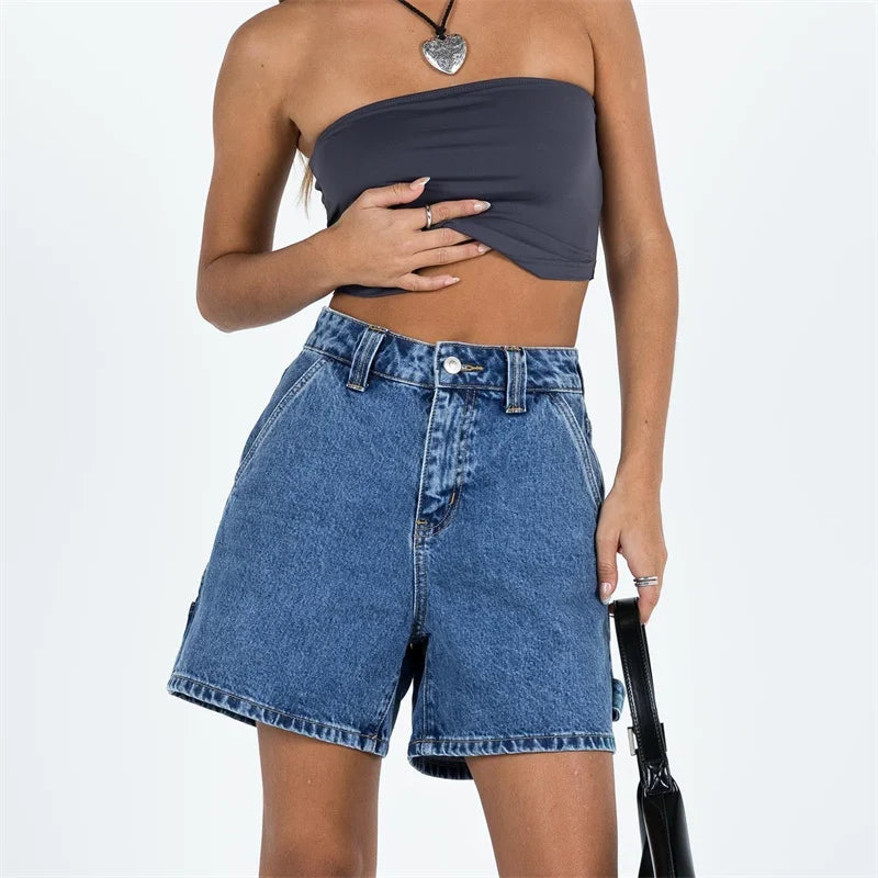 Women's High-Waist Denim Carpenter