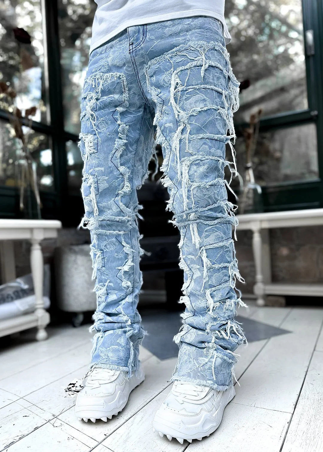Stretch Patch Denim Jeans Men