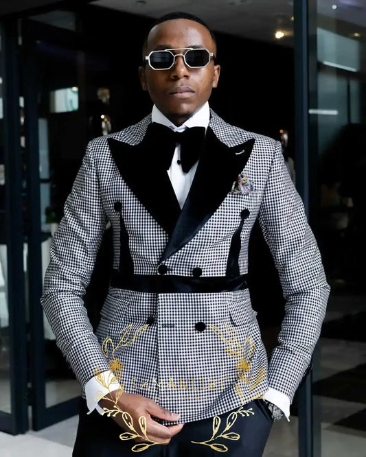 Houndstooth Cotton Suit Set