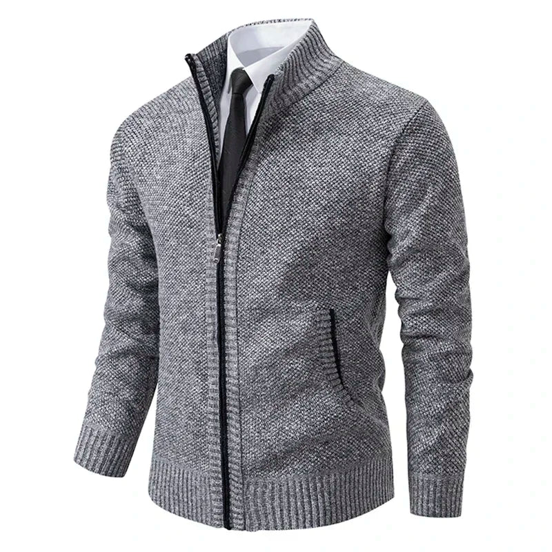 Stand Collar Fleece Cardigan Chicchar Fashion