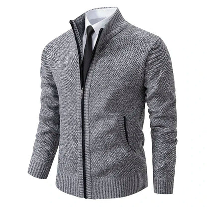 Stand Collar Fleece Cardigan Chicchar Fashion